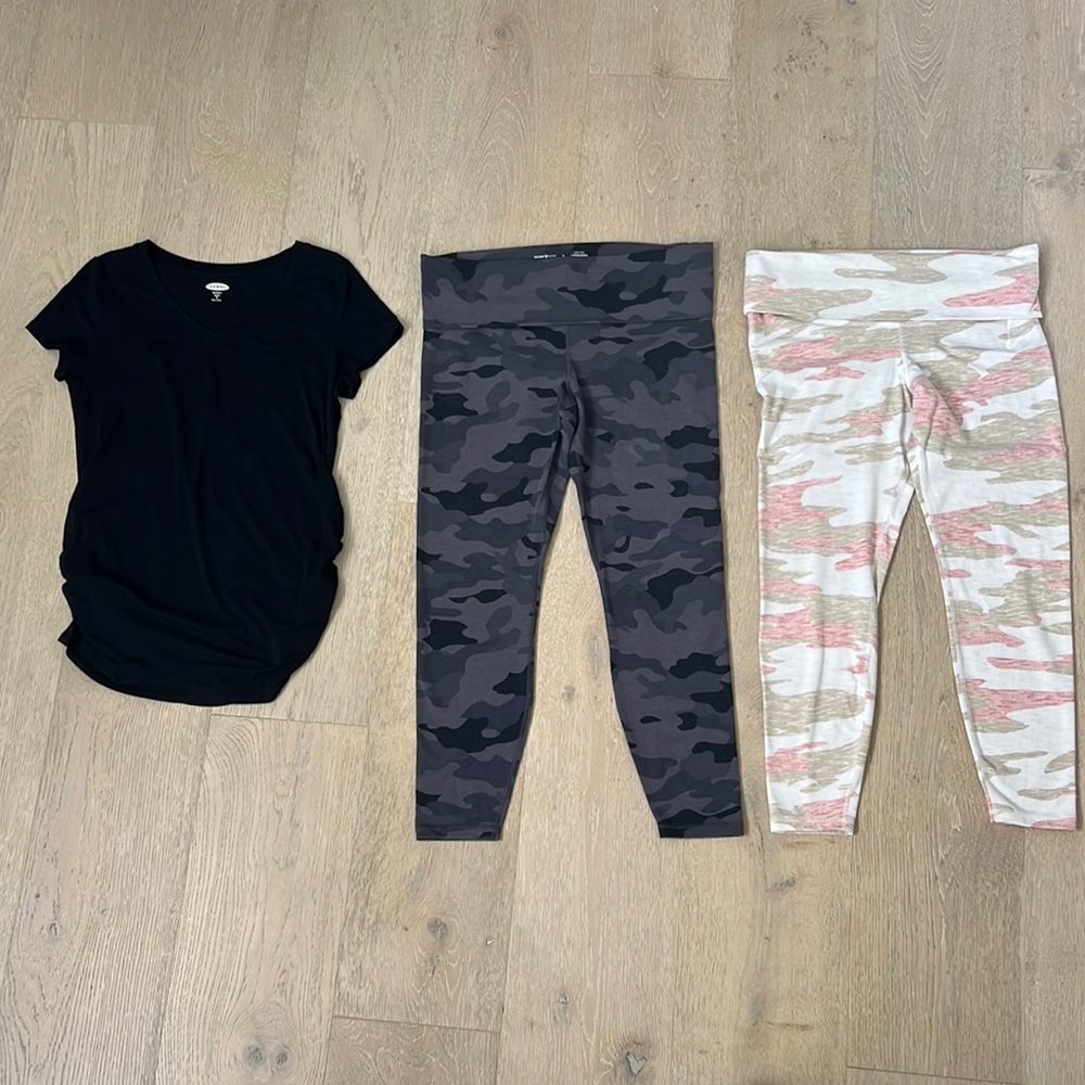 Maternity bundle (shirt & leggings). Women’s medium & large.